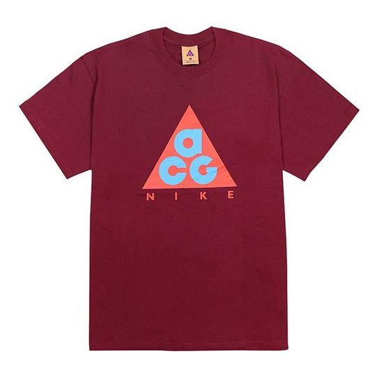 Nike x ACG Series Classic Logo Printing Casual Short Sleeve Red Dark red CV1533-638