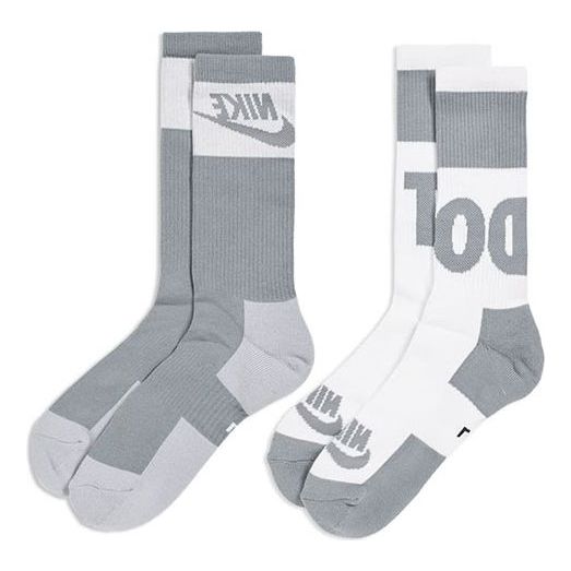 Nike Logo Jacquard Sports Socks 2 Pairs 'Grey' SX5770-938