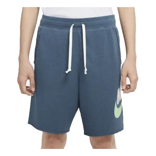 Nike Alphabet Logo Printing Drawstring Sports Shorts Blue AR2376-058