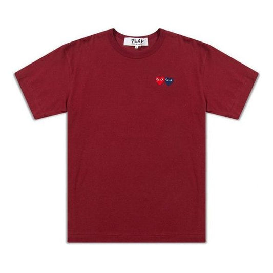 COMME des GARCONS PLAY Double Hearts T-Shirt 'Burgundy' AZ-T226-051-4