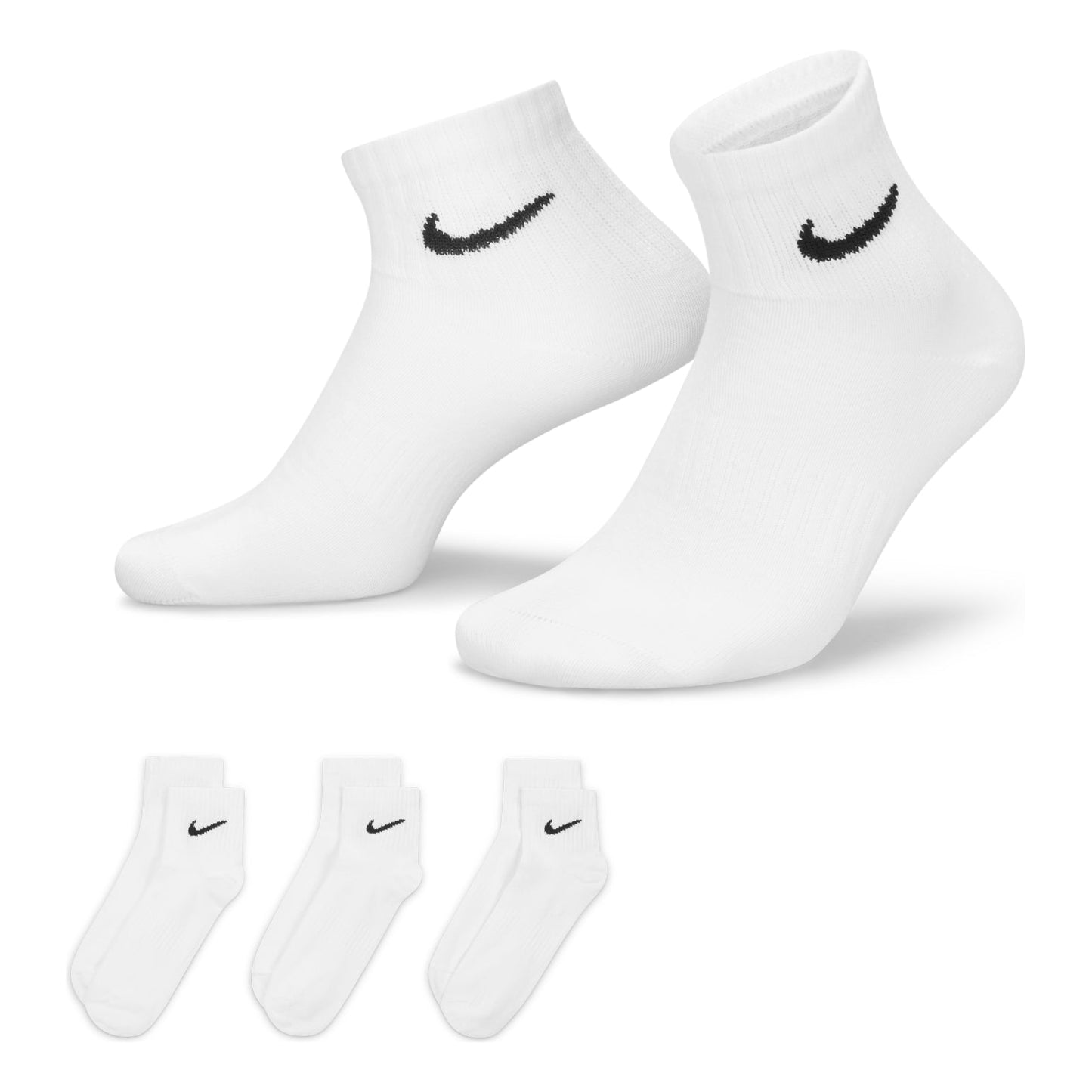 Nike Everyday Lightweight Mid Tops Training Socks Unisex White SX7677-100