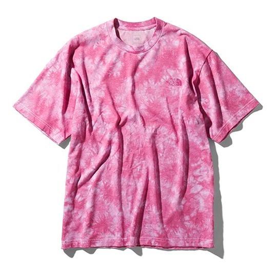 Men's THE NORTH FACE S/S Tie Dye Round Neck Short Sleeve Pink NT32057-WP