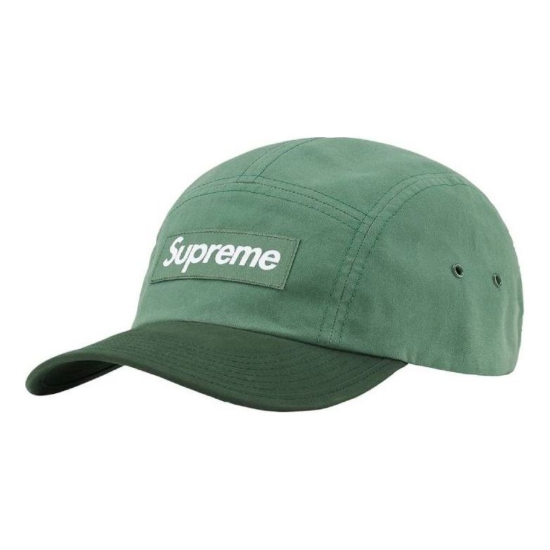 Supreme Waxed Cotton Camp Cap 'Green White' SUP-FW21-021