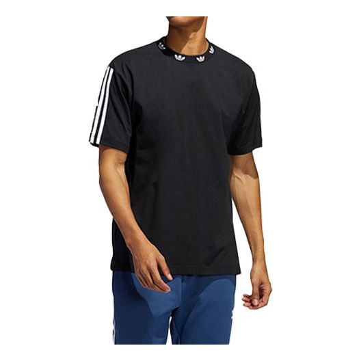 adidas originals Trefoil Collar Logo Short Sleeve Black FM1577