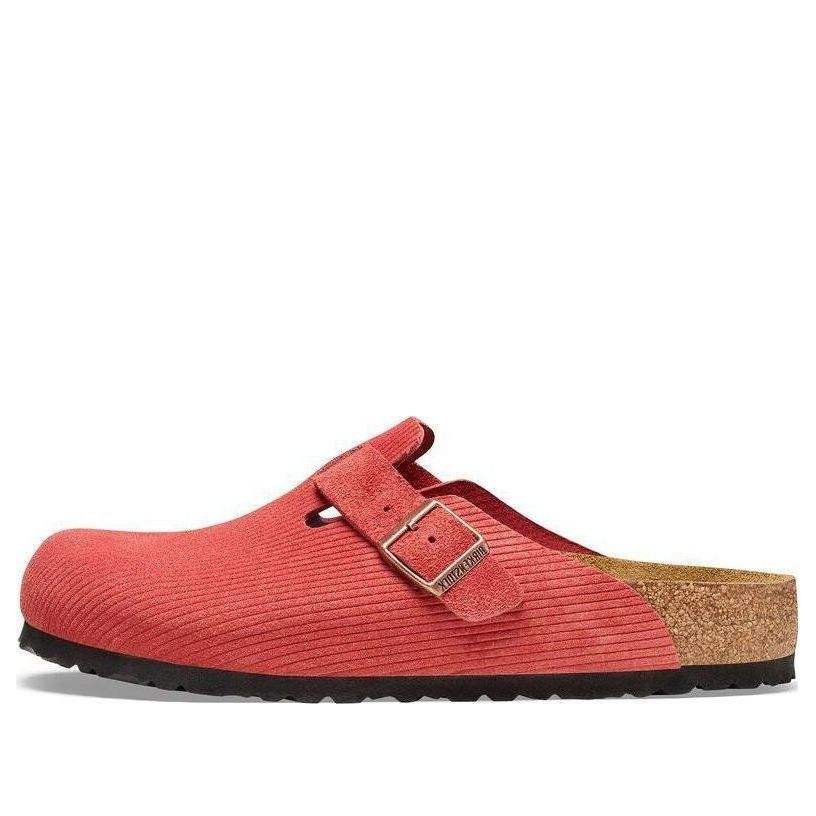(WMNS) Birkenstock Boston Suede Embossed Narrow Fit 'Sienna Red' 1026167