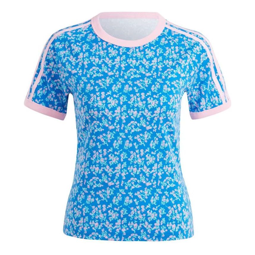 (WMNS) adidas Kseniaschnaider Graphic Print Cali T-shirt Asia Sizing 'Blue Pink' IU2507