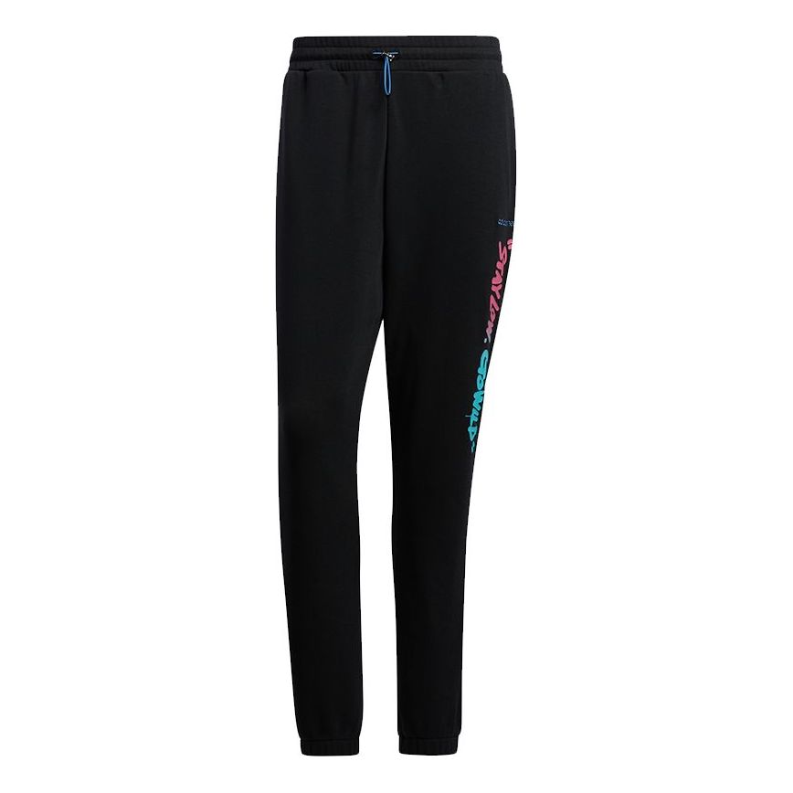 Men's adidas neo Radio W TP Multi-Color Logo Sports Pants/Trousers/Joggers Black HG9042
