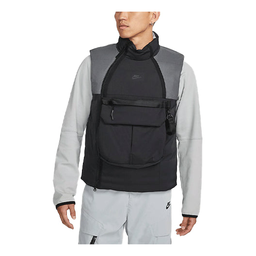 Men's Nike Sportswear Therma-FIT Tech Pack Colorblock Splicing Stay Warm Vest Tops Black DD6637-010