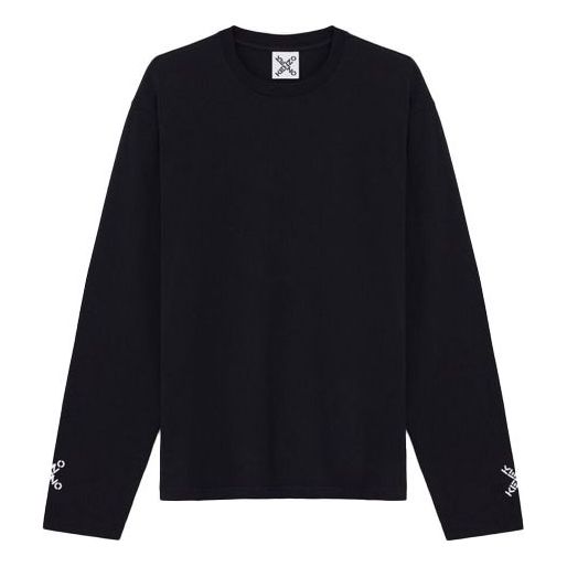 Men's KENZO Logo Alphabet Printing Long Sleeves Black FA65TS1504SK-99