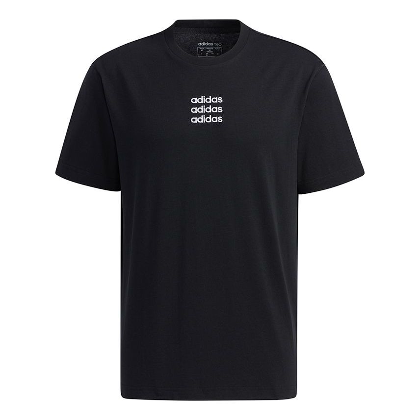 adidas neo M Ce C+ Tee Casual Sports Round Neck Short Sleeve Black GP4891