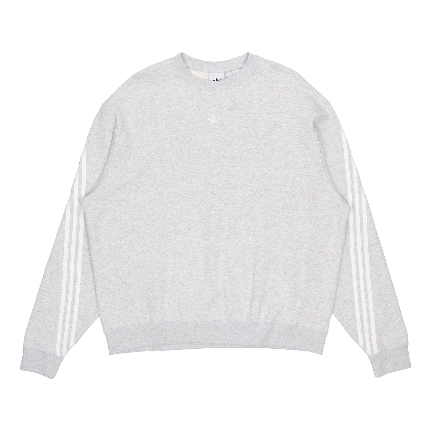 Men's adidas originals Side Stripe Loose Round Neck Pullover Gray FM1520