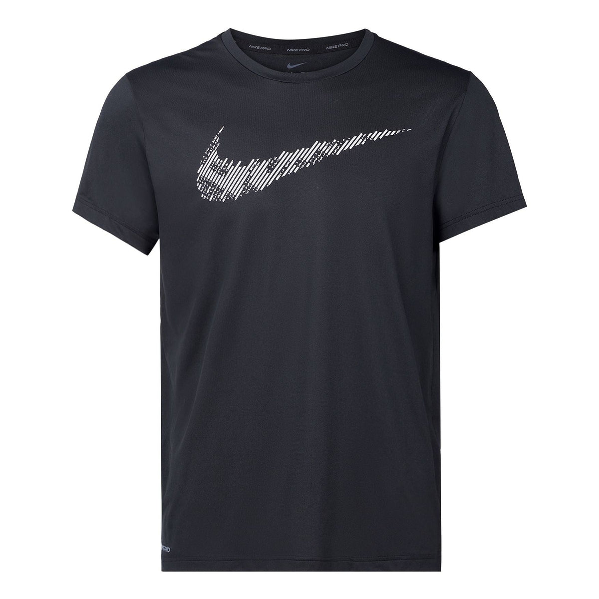 Nike Stripe Logo Printing Training Sports Short Sleeve Black DD1622-010