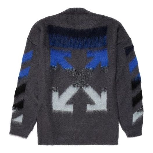 Off-White FW19 Arrow Mohair Sweater Men Grey OMHA036E19B020240788