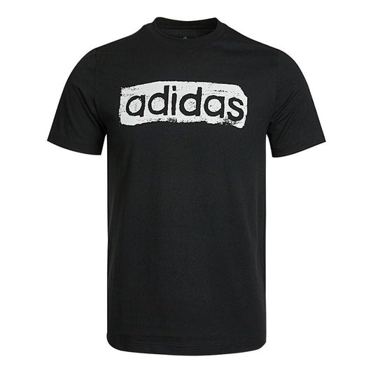 adidas M Brshstrk V4 T Logo Printing Sports Round Neck Short Sleeve Black GL3034