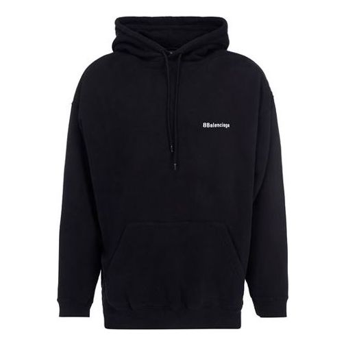 Men's Balenciaga Hooded Casual Pure Cotton Black 570811TJV851070