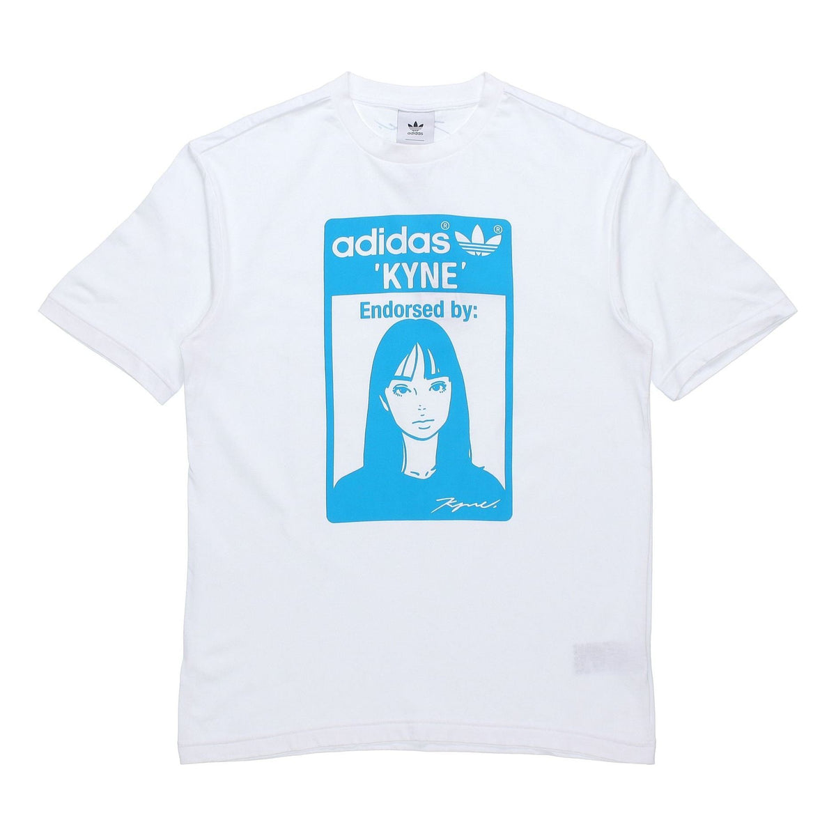 adidas originals x KYNE Crossover Character Printing Round Neck Sports Short Sleeve White HA9996