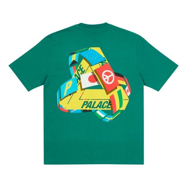 PALACE National Flag Triangle Print Short Sleeve Pattern Printing Green T-Shirt P20TS094