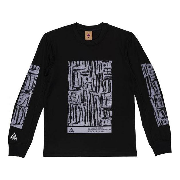 Men's Nike x ACG Waffle Casual Sports Printing Pullover Long Sleeves BQ7205-010