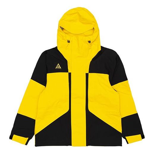 Men's Nike x ACG Gore-tex Waterproof Zipper Hooded Jacket Yellow Black BQ7195-728