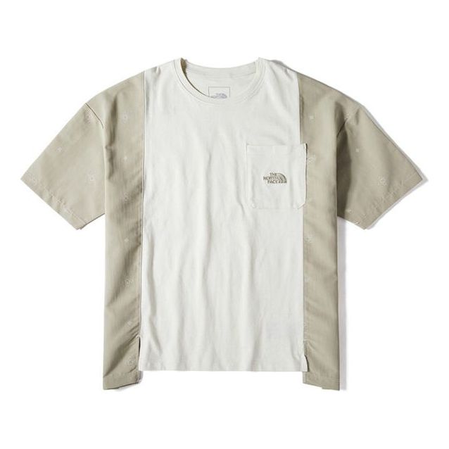 THE NORTH FACE Quick Dry Contrast Color Stitching Short Sleeve Beige 497W-11P