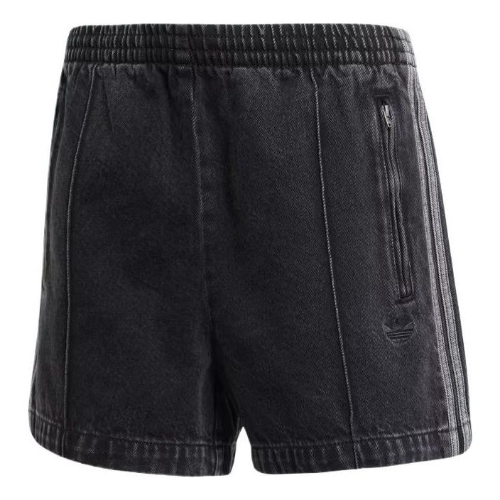 (WMNS) adidas Adicolor Denim Firebird Shorts Asia Sizing 'Black' JD3107