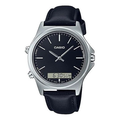 Men's CASIO Dress Series Waterproof Quartz Stainless Steel Case 41.6mm Strap Watch Mens Black Analog MTP-VC01L-1E