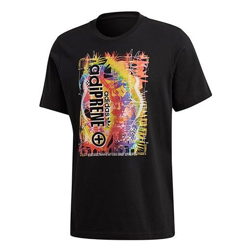 adidas originals Adiprene Retro Printing Sports Short Sleeve Black GD5996