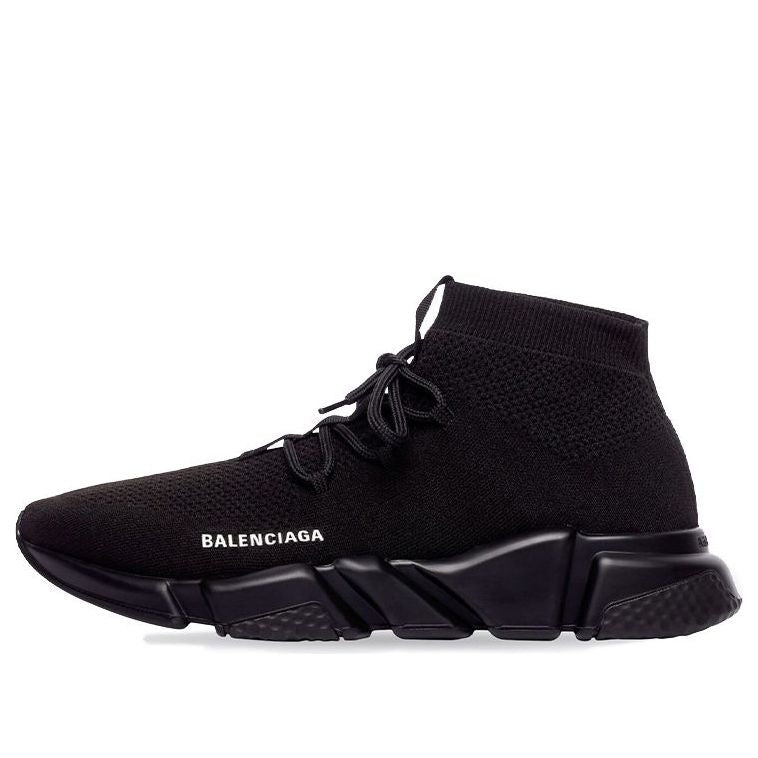Balenciaga Speed Lace Up Sneakers 'Black Recycled Knit and Black Sole Unit' 587289W2DB11013