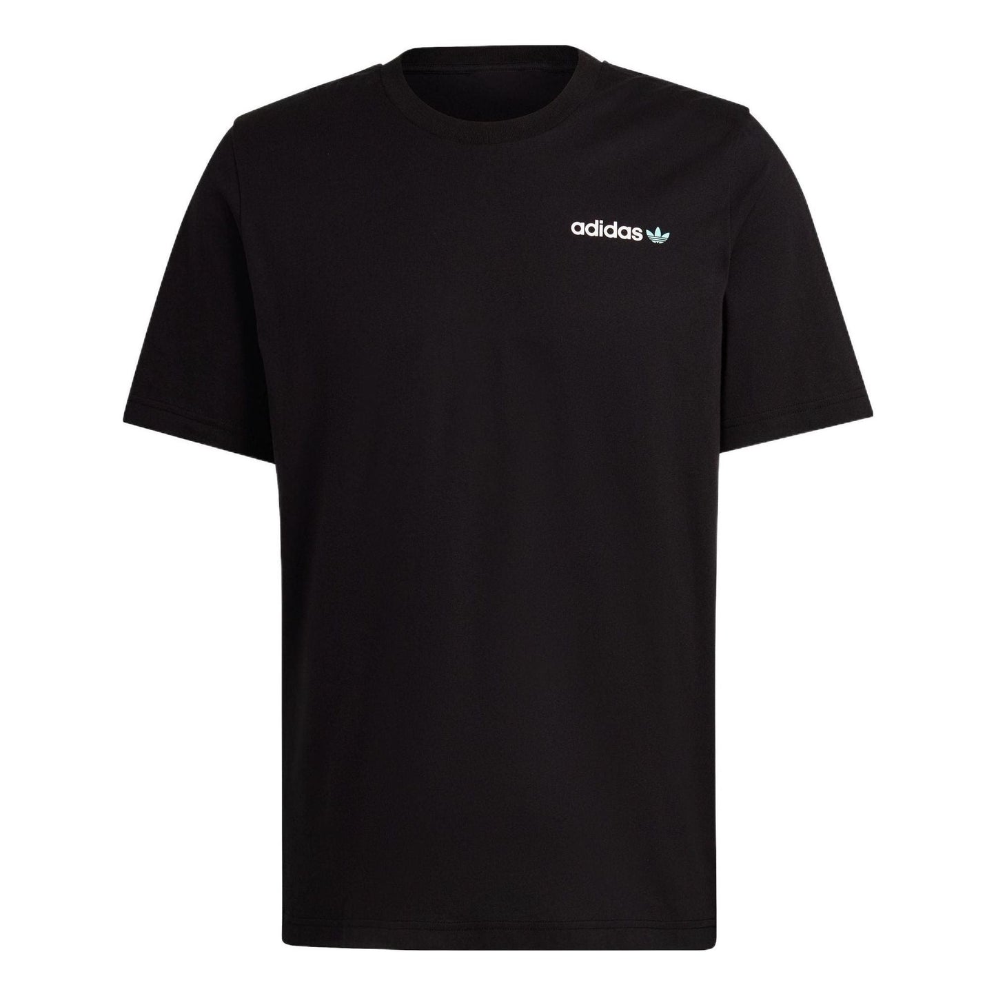 Men's adidas originals Back Sailboat Pattern Alphabet Printing Loose Round Neck Short Sleeve Black T-Shirt HR7907