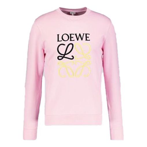 Men's LOEWE Anagram Embroidered Sports Long Sleeves Pink Red H6109900CR-7080