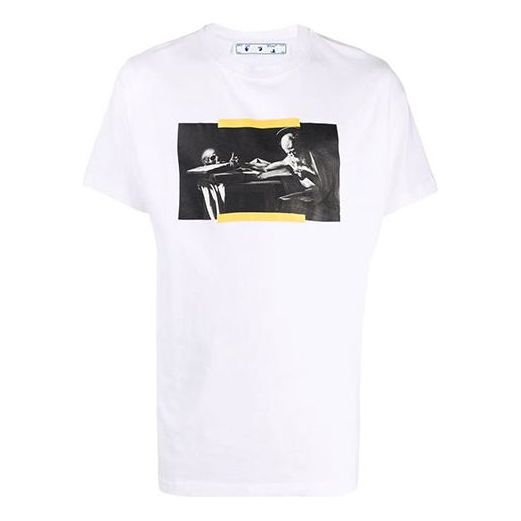 Off-White FW21 Printing Short Sleeve Ordinary Version White OMAA027F21JER0140184