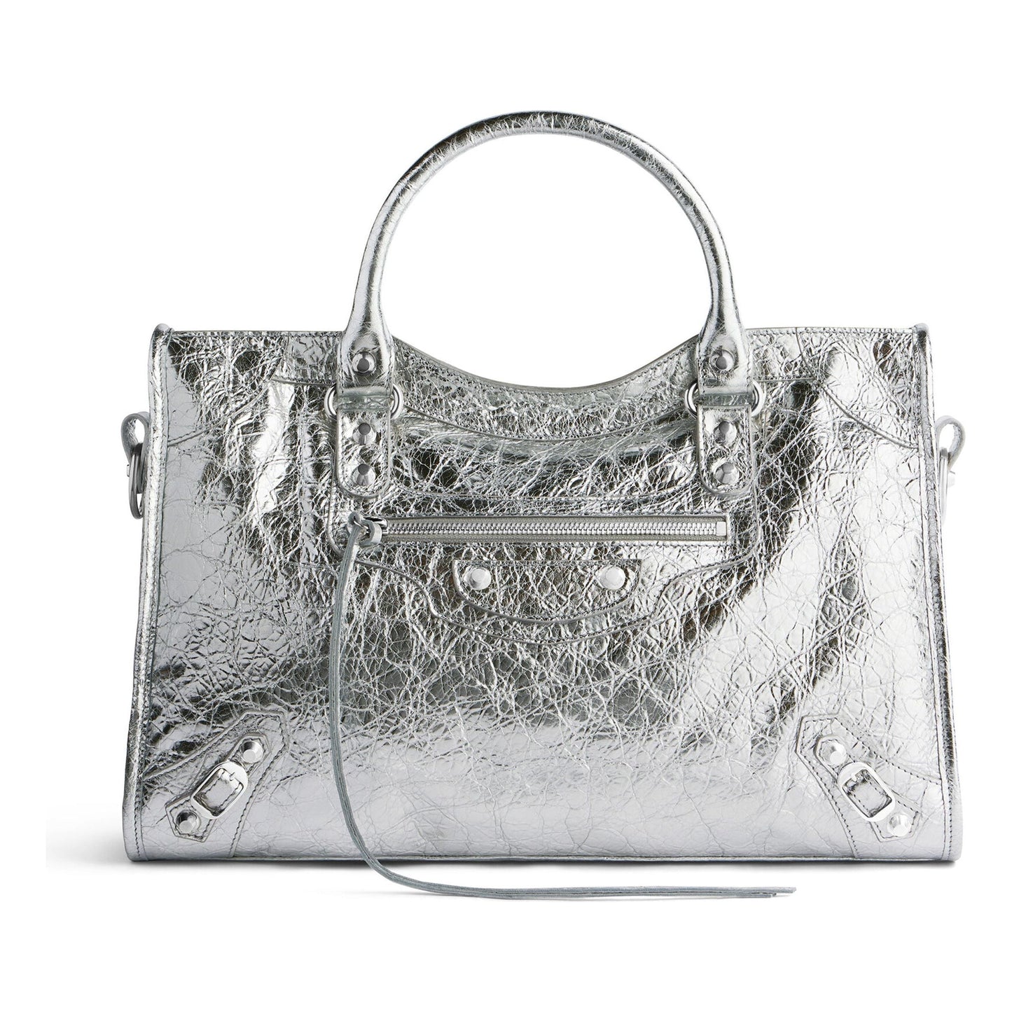 (WMNS) Balenciaga Le City Medium Bag Metallized 'Silver' 7977862AA9R8122