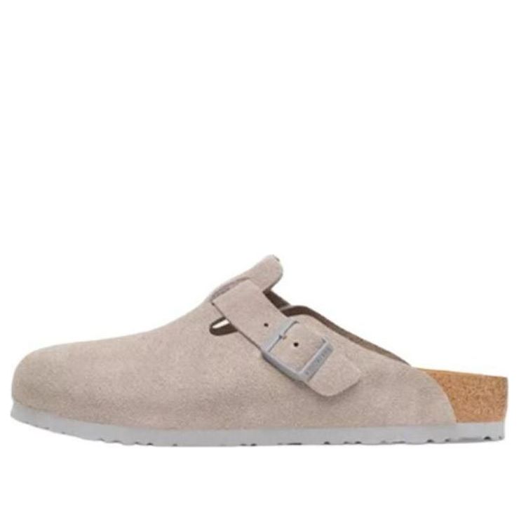 (WMNS) Birkenstock Boston Suede Leather 'Stone Coin' 1027751