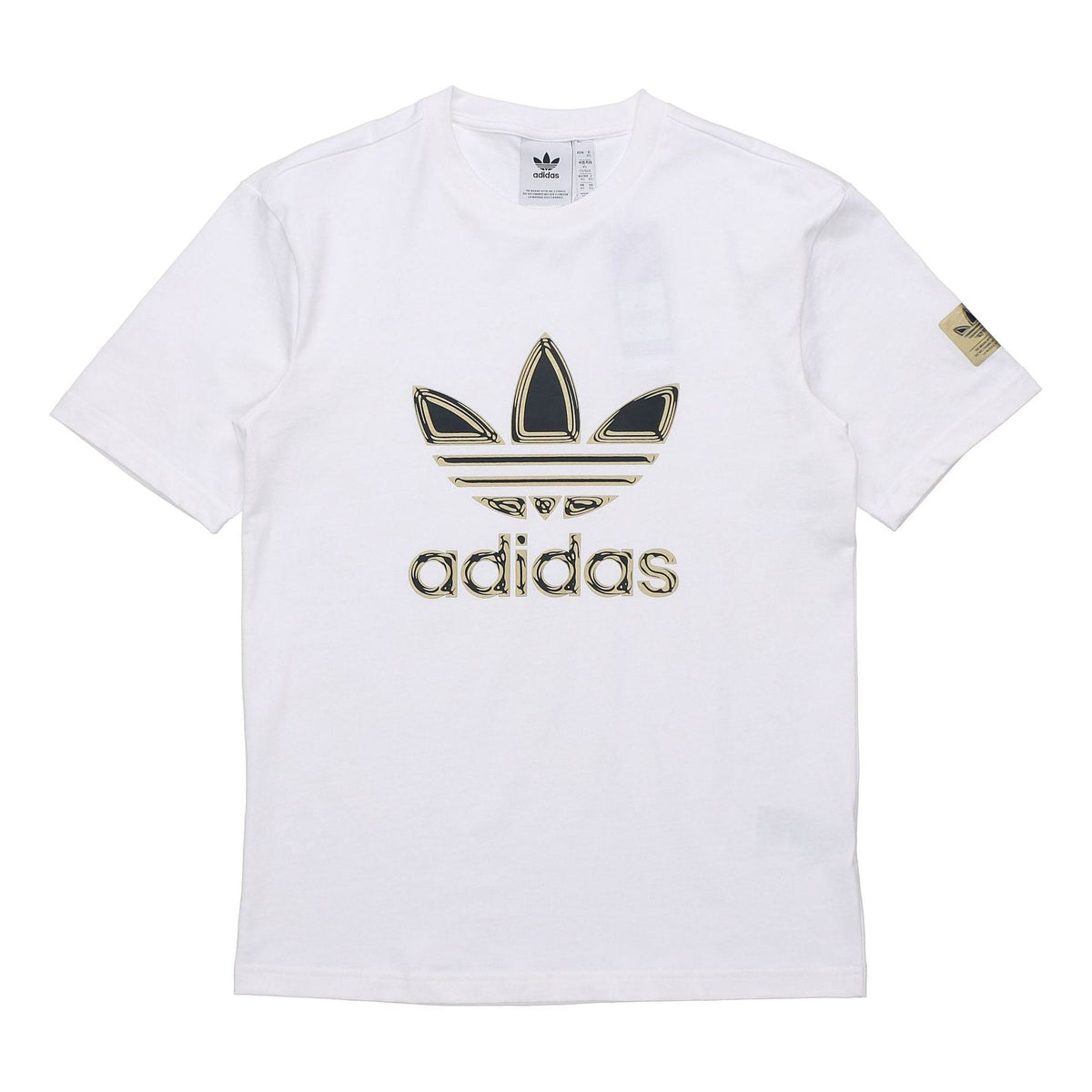 adidas Originals Logo Printing Sports Short Sleeve Tee 'White Gold Black' GT4371