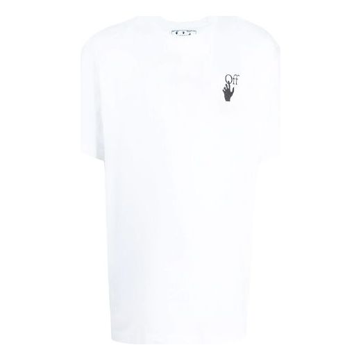 Off-White FW21 Logo Printing Round Neck Short Sleeve Loose Version White OMAA038F21JER0060184