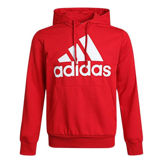 adidas M Bl Ft Hd logo Printing Drawstring Sports Pullover Red GV0249