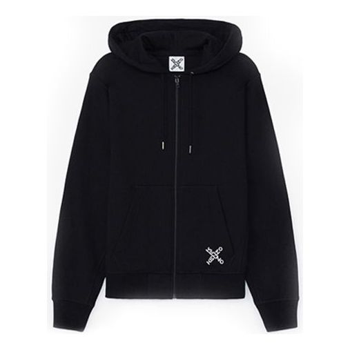 Men's KENZO SS21 Cotton Logo Alphabet hooded Long Sleeves Black FA65BL7204MS-99