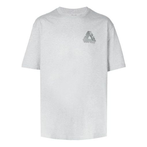 Men's PALACE Logo Alphabet Printing Loose Gray T-Shirt P13TS002