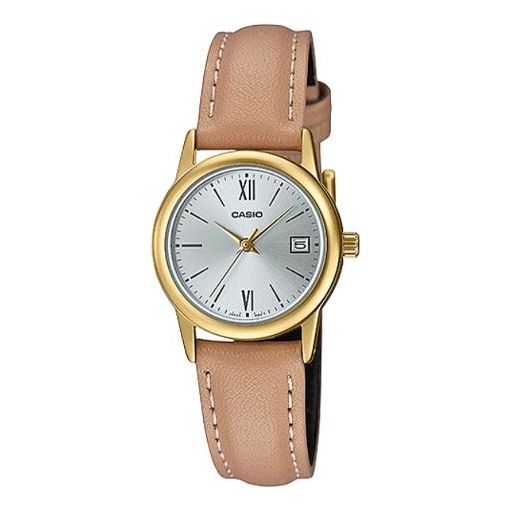 CASIO Female DRESS Japan / South Korea Fashion Waterproof Brown Analog LTP-V002GL-7B3