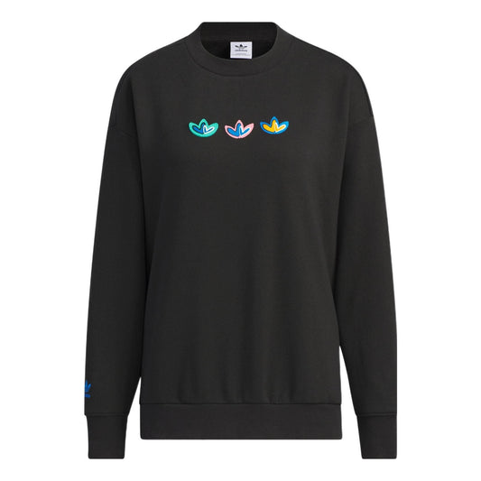 (WMNS) adidas Originals V-Day Crew Sweatshirts 'Black' IK8661