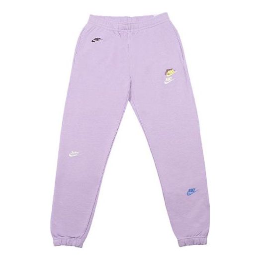 Men's Nike Multi-Color Embroidered Logo Sports Pants/Trousers/Joggers Purple DD4676-589