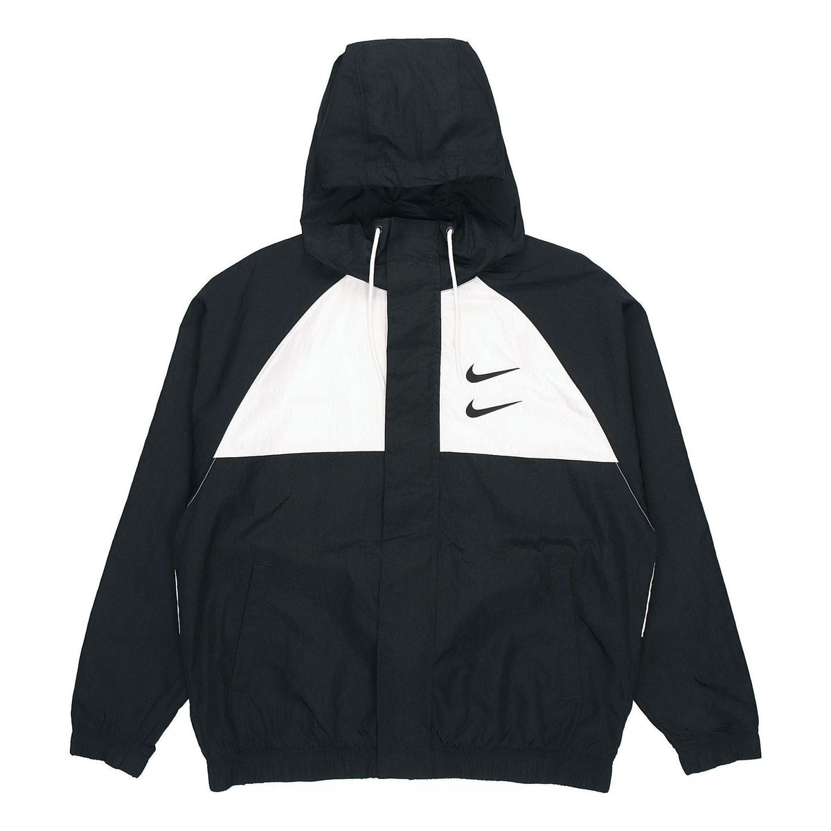 Nike Swoosh Windproof Sports Woven Hooded Jacket Black DJ9647-011