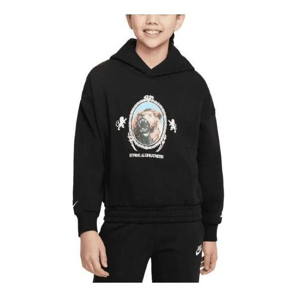 (GS) Nike LeBron Basketball Pullover Hoodie 'Black' FJ6065-010