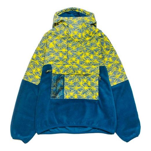Nike Printing Splicing Big Pocket Pullover polar fleece Hooded Jacket Green CK3106-432