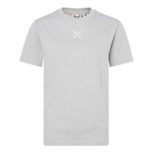 KENZO SS21 Alphabet LogoK Pattern Design Round Neck Short Sleeve Gray White FB52TS9144SK-931