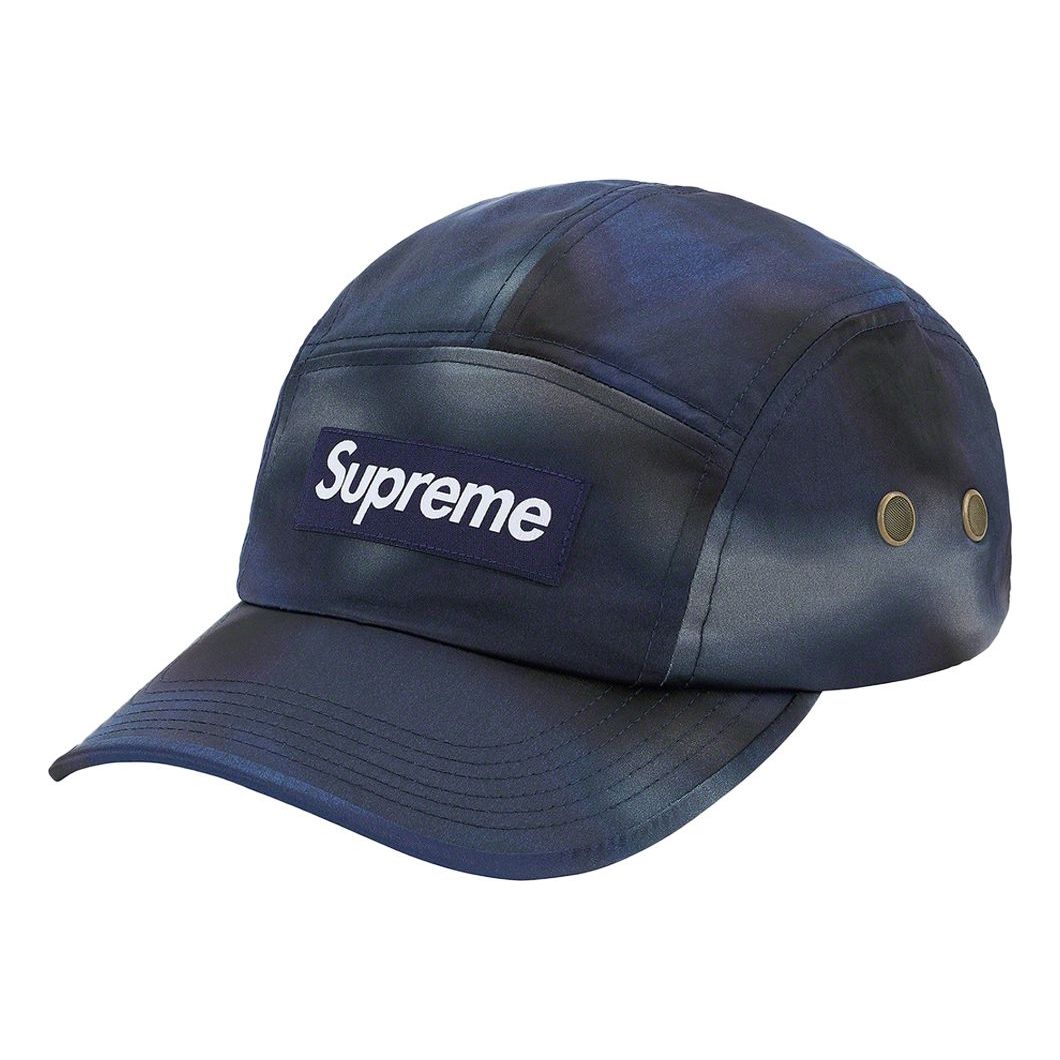 Supreme Washed Satin Camo Camp Cap 'Blue Black White' SUP-SS21-593