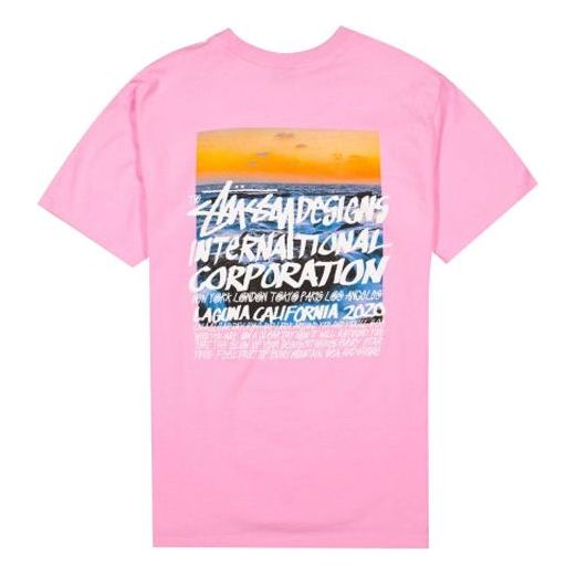 Stussy Clear Day Tee Printing Short Sleeve Unisex Pink 1904502-PINK
