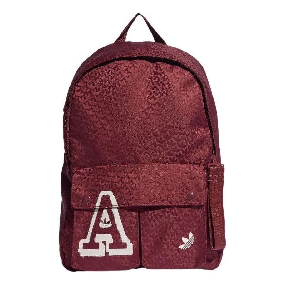 (WMNS) adidas Trefoil Jacquard Monogram Backpack 'Burgundy' IC2087