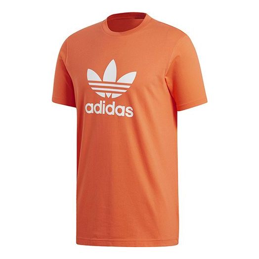 adidas originals Trefoil Chest Logo Sports Short Sleeve Orange Yellow DZ4572