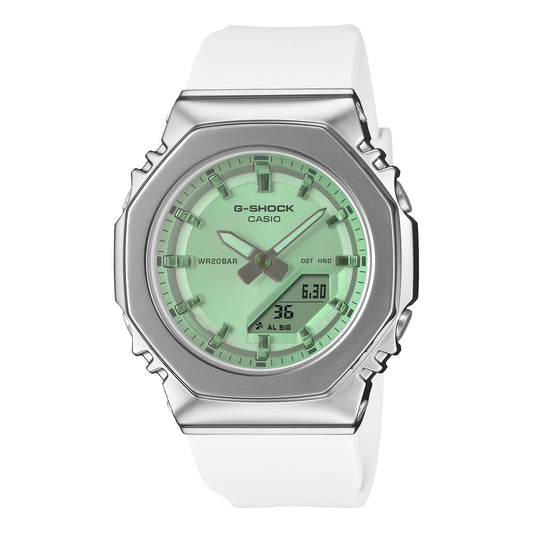 (WMNS) CASIO G-Shock GM-S2110 Series Analog-Digital 'White Green' GM-S2110SR-7A
